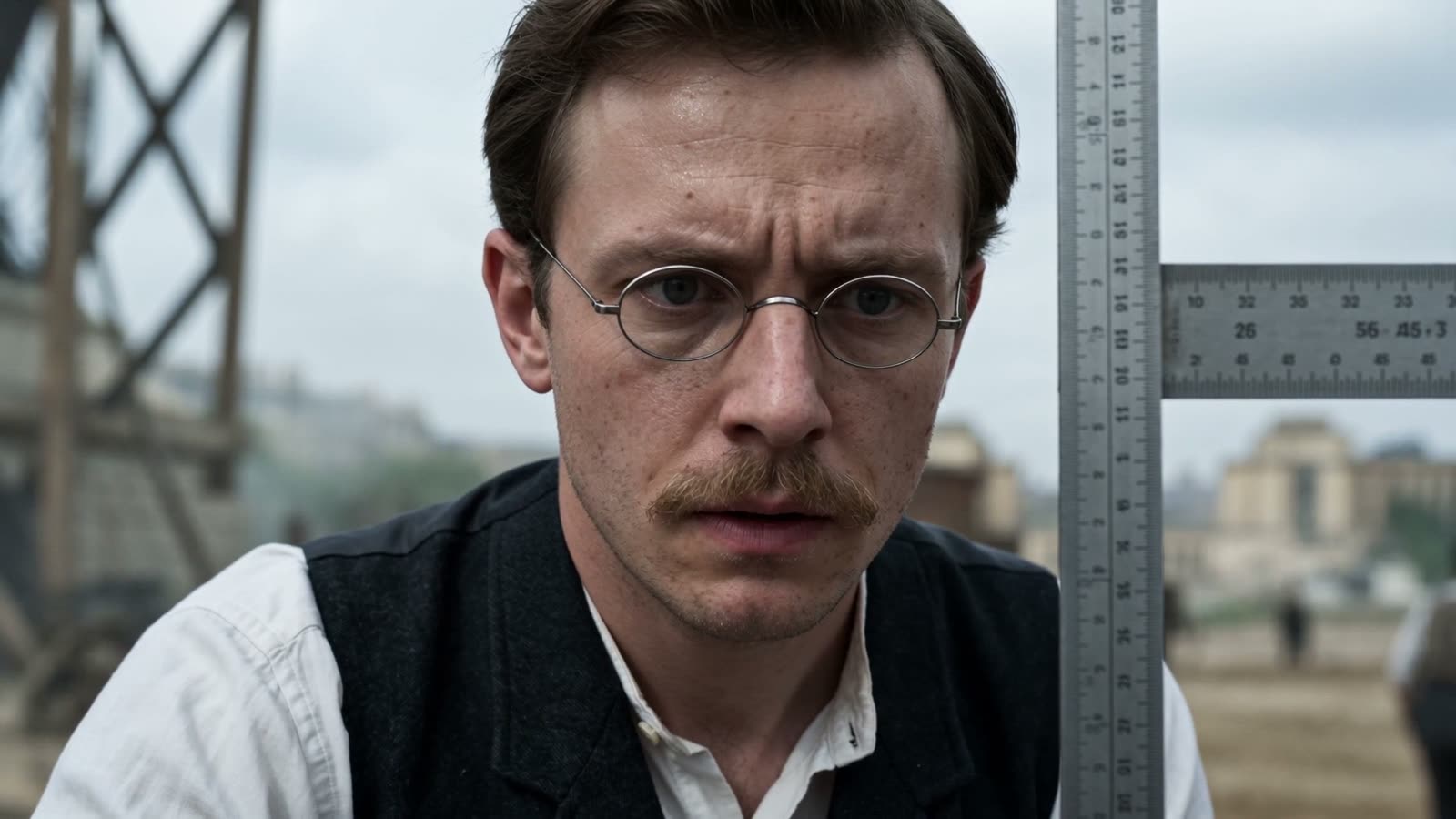 The Engineer — spectacles and soot, absorbed in the iron